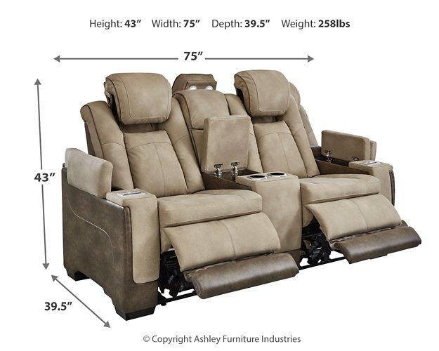 Next-Gen DuraPella Power Reclining Loveseat with Console - U&U Home Budget Furniture (Carteret, NJ)