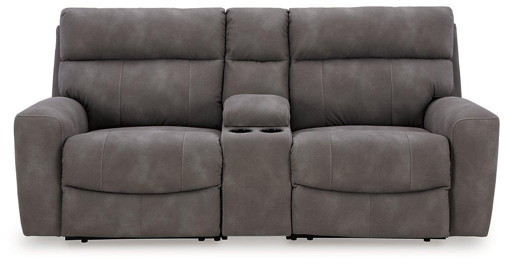 Next-Gen DuraPella Power Reclining Sectional Loveseat with Console - U&U Home Budget Furniture (Carteret, NJ)