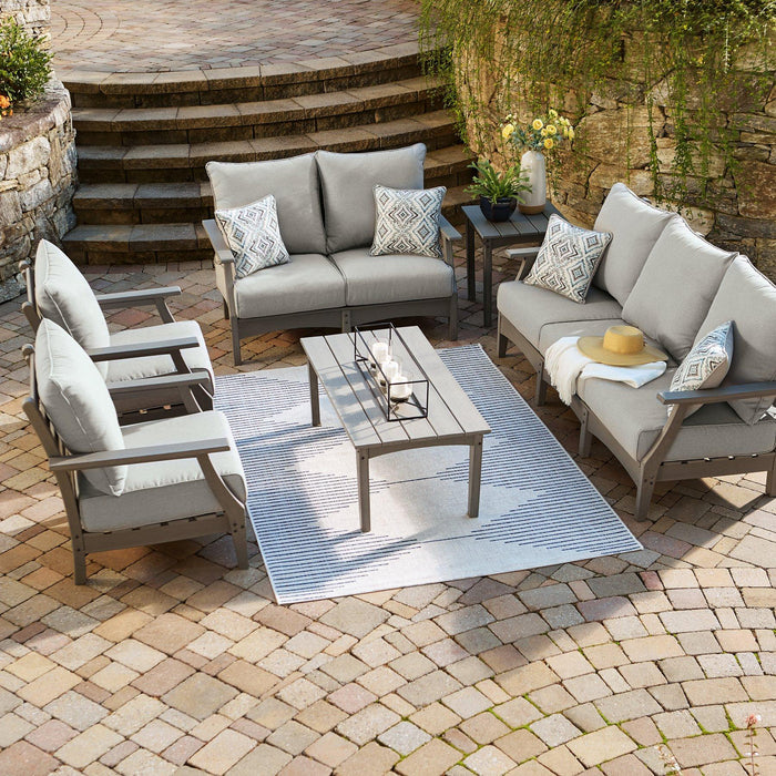 Visola Outdoor Sofa and Loveseat Set - U&U Home Budget Furniture (Carteret, NJ)