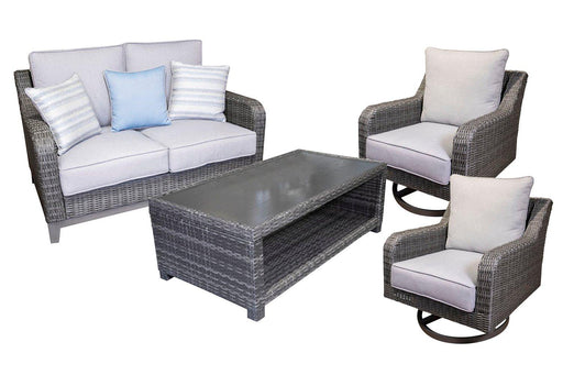 Elite Park Outdoor Loveseat, Lounge Chairs and Cocktail Table - U&U Home Budget Furniture (Carteret, NJ)