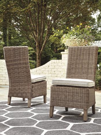 Beachcroft Outdoor Side Chair with Cushion (Set of 2) - U&U Home Budget Furniture (Carteret, NJ)
