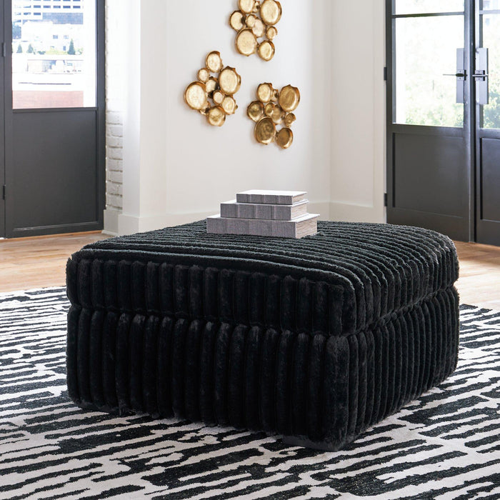 Midnight-Madness Oversized Accent Ottoman - U&U Home Budget Furniture (Carteret, NJ)