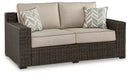 Coastline Bay Outdoor Loveseat with Cushion - U&U Home Budget Furniture (Carteret, NJ)