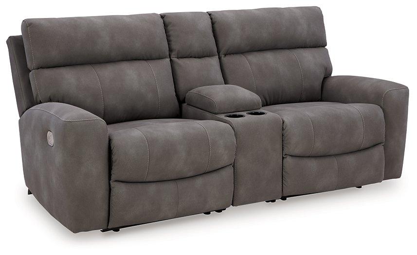 Next-Gen DuraPella Power Reclining Sectional Loveseat with Console - U&U Home Budget Furniture (Carteret, NJ)