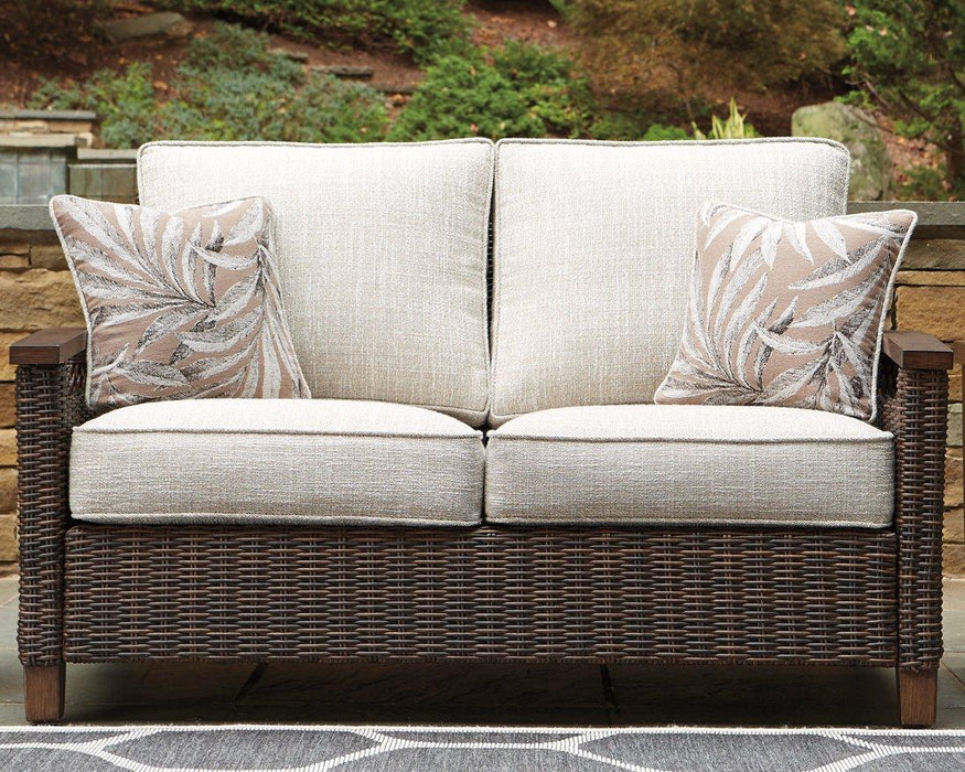Paradise Trail Outdoor Loveseat, Lounge Chairs and Fire Pit Table - U&U Home Budget Furniture (Carteret, NJ)