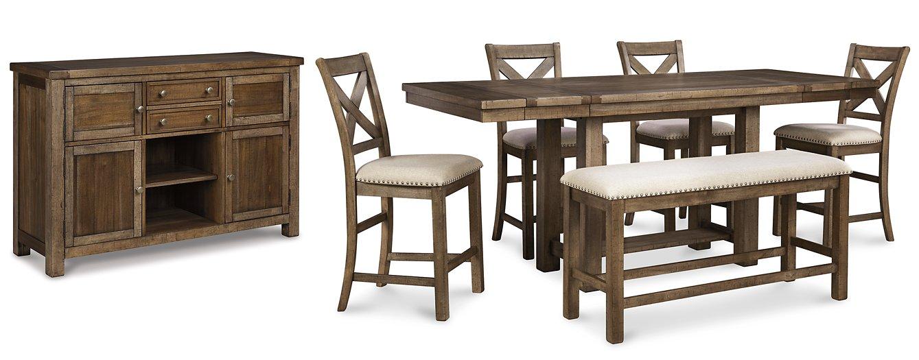 Moriville Counter Height Dining Set - U&U Home Budget Furniture (Carteret, NJ)