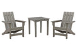 Visola Outdoor Adirondack Chair Set with End Table - U&U Home Budget Furniture (Carteret, NJ)