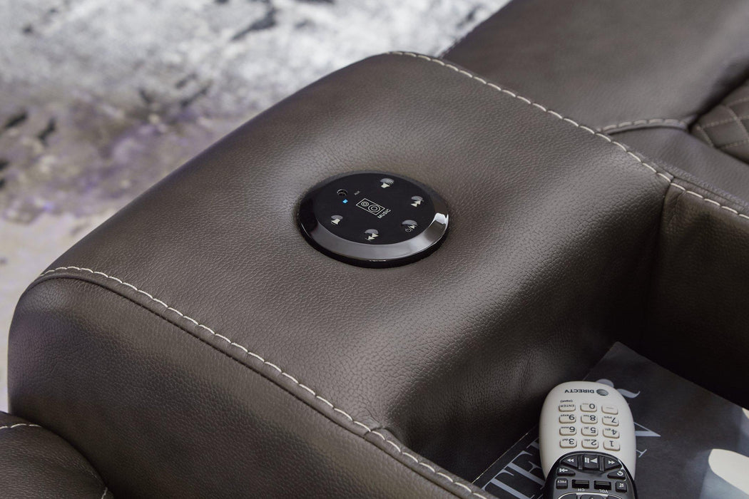 Fyne-Dyme Power Reclining Loveseat with Console - U&U Home Budget Furniture (Carteret, NJ)