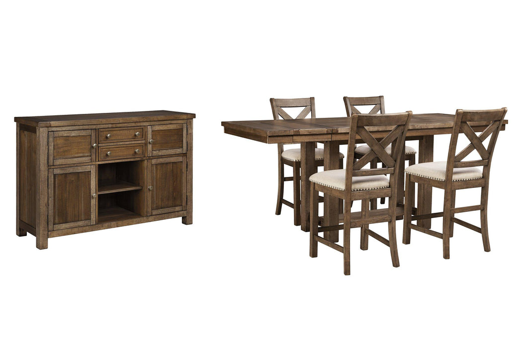 Moriville Counter Height Dining Set - U&U Home Budget Furniture (Carteret, NJ)