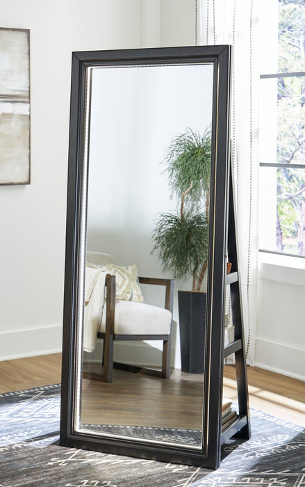 Evesen Floor Standing Mirror/Storage - U&U Home Budget Furniture (Carteret, NJ)