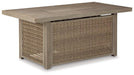 Beachcroft Beachcroft Fire Pit Table with Four Nuvella Swivel Lounge Chairs - U&U Home Budget Furniture (Carteret, NJ)