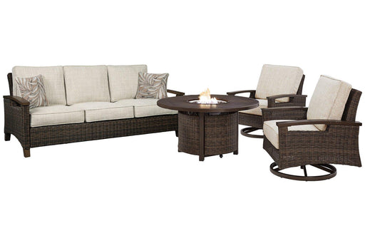 Paradise Trail Outdoor Sofa, Lounge Chairs and Fire Pit Table - U&U Home Budget Furniture (Carteret, NJ)