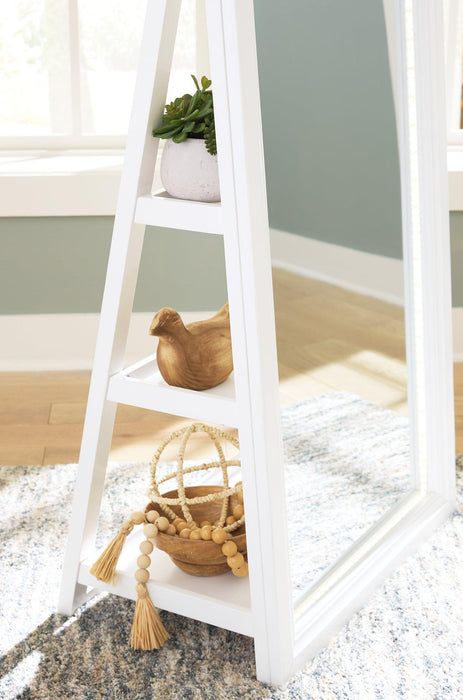 Evesen Floor Standing Mirror/Storage - U&U Home Budget Furniture (Carteret, NJ)