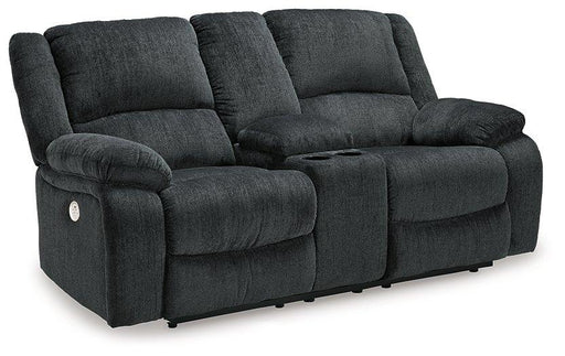 Draycoll Power Reclining Loveseat with Console - U&U Home Budget Furniture (Carteret, NJ)