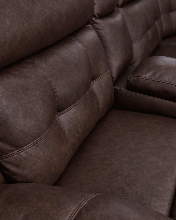 Punch Up Power Reclining Sectional Loveseat with Console - U&U Home Budget Furniture (Carteret, NJ)
