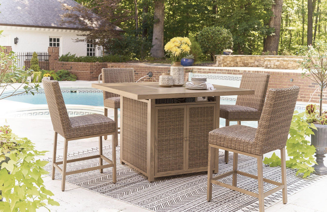 Walton Bridge Outdoor Bar Set - U&U Home Budget Furniture (Carteret, NJ)