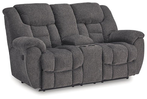 Foreside Reclining Loveseat with Console - U&U Home Budget Furniture (Carteret, NJ)