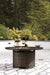 Paradise Trail Paradise Trail Fire Pit Table with 4 Nuvella Swivel Lounge Chairs - U&U Home Budget Furniture (Carteret, NJ)