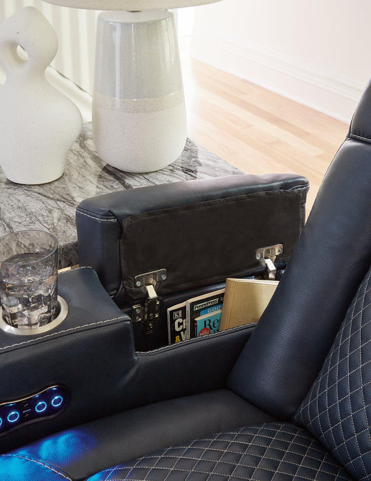 Fyne-Dyme Power Reclining Loveseat with Console - U&U Home Budget Furniture (Carteret, NJ)