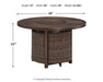Paradise Trail Paradise Trail Fire Pit Table with 4 Nuvella Swivel Lounge Chairs - U&U Home Budget Furniture (Carteret, NJ)