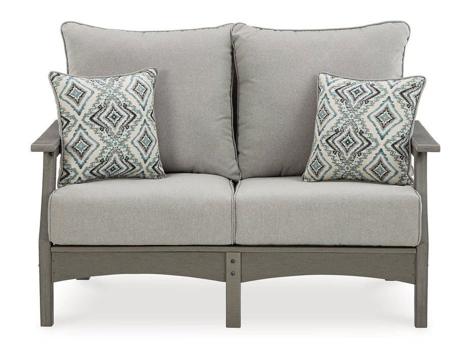 Visola Outdoor Sofa and Loveseat Set - U&U Home Budget Furniture (Carteret, NJ)