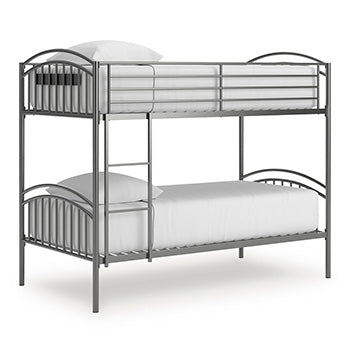Lanceburg Bunk Bed with Ladder - U&U Home Budget Furniture (Carteret, NJ)