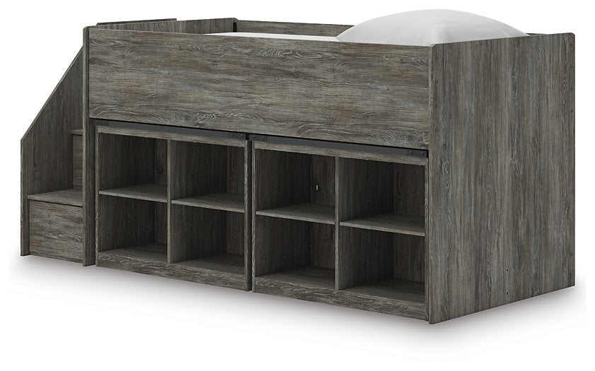 Frandern Loft Bed with Bookcase Storage - U&U Home Budget Furniture (Carteret, NJ)