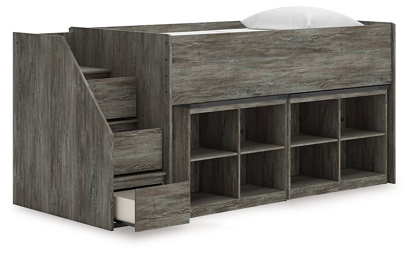 Frandern Loft Bed with Bookcase Storage - U&U Home Budget Furniture (Carteret, NJ)