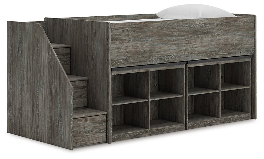 Frandern Loft Bed with Bookcase Storage - U&U Home Budget Furniture (Carteret, NJ)