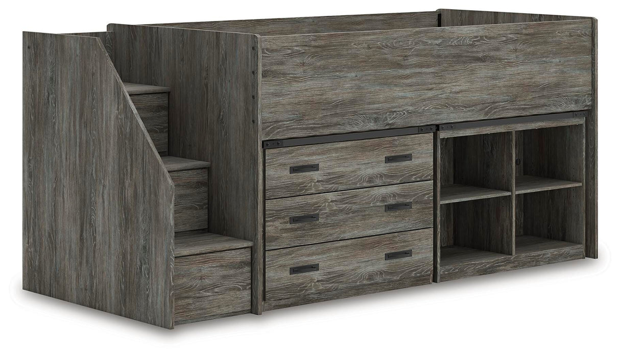 Frandern Loft Bed with Bookcase and Drawer Storage - U&U Home Budget Furniture (Carteret, NJ)
