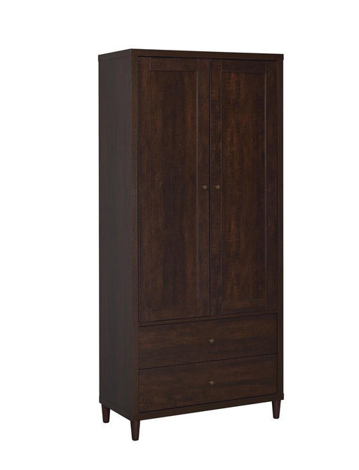 Wadeline 2-door Tall Accent Cabinet Rustic Tobacco - U&U Home Budget Furniture (Carteret, NJ)