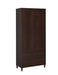Wadeline 2-door Tall Accent Cabinet Rustic Tobacco - U&U Home Budget Furniture (Carteret, NJ)