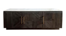 Dennis 3-door Marble Top Dining Sideboard Server White and Tobacco Grey - U&U Home Budget Furniture (Carteret, NJ)