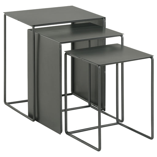 Imez 3-piece Rectangular Metal Nesting Table Grey - U&U Home Budget Furniture (Carteret, NJ)