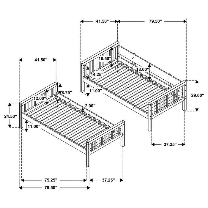 Dakota Bunk Beds - U&U Home Budget Furniture (Carteret, NJ)