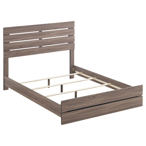 Brantford Eastern King & Queen Panel Bed Barrel Oak - U&U Home Budget Furniture (Carteret, NJ)