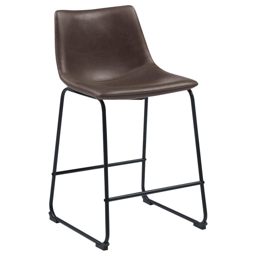 Michelle Armless Counter Height Stools Two-tone Brown and Black (Set of 2) - U&U Home Budget Furniture (Carteret, NJ)