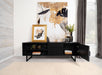 Marsden 2-door Wood 70" TV Stand Charcoal Black - U&U Home Budget Furniture (Carteret, NJ)