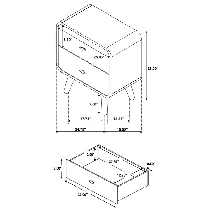 Robyn Nightstands - U&U Home Budget Furniture (Carteret, NJ)