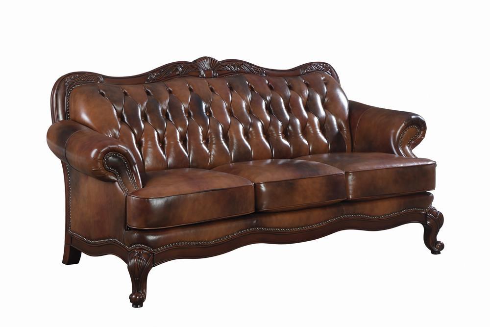 Victoria Rolled Arm Sofa Tri-tone and Brown - U&U Home Budget Furniture (Carteret, NJ)