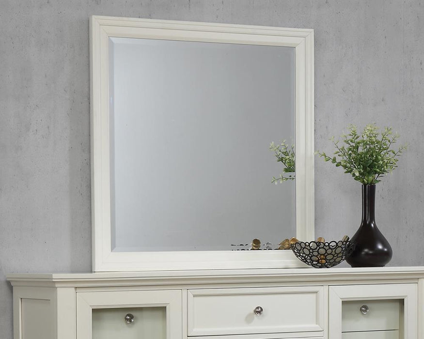 Sandy Beach Rectangular Dresser Mirror Cream White - U&U Home Budget Furniture (Carteret, NJ)