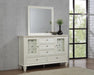 Sandy Beach Rectangular Dresser Mirror Cream White - U&U Home Budget Furniture (Carteret, NJ)