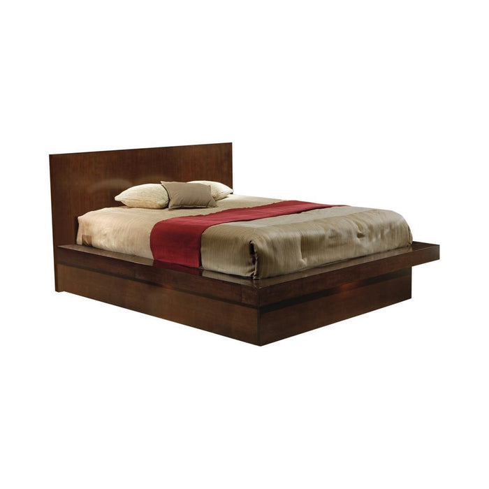 Jessica Eastern King & Queen Platform Bed with Rail Seating Cappuccino - U&U Home Budget Furniture (Carteret, NJ)