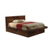 Jessica Eastern King & Queen Platform Bed with Rail Seating Cappuccino - U&U Home Budget Furniture (Carteret, NJ)