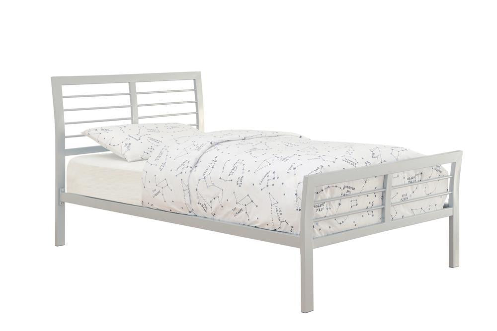 Cooper Queen Metal Bed Silver - U&U Home Budget Furniture (Carteret, NJ)