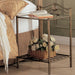 Sydney 2-shlef Nightstand Antique Brushed Gold - U&U Home Budget Furniture (Carteret, NJ)