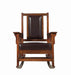 Ida Upholstered Rocking Chair Tobacco and Dark Brown - U&U Home Budget Furniture (Carteret, NJ)