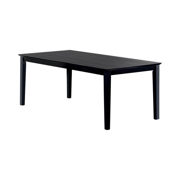 Louise Rectangular Dining Table with Extension Leaf Black - U&U Home Budget Furniture (Carteret, NJ)