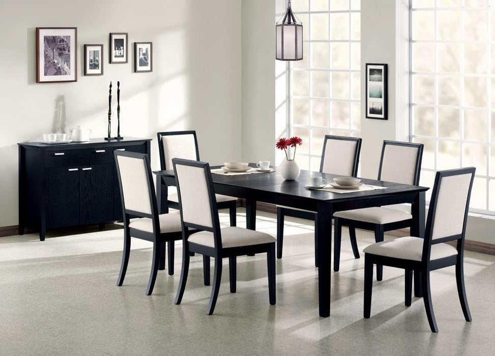 Louise Upholstered Dining Side Chairs Black and Cream (Set of 2) - U&U Home Budget Furniture (Carteret, NJ)