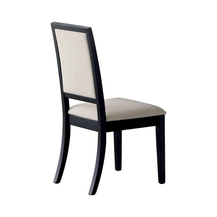 Louise Upholstered Dining Side Chairs Black and Cream (Set of 2) - U&U Home Budget Furniture (Carteret, NJ)